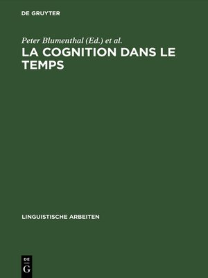 cover image of La cognition dans le temps